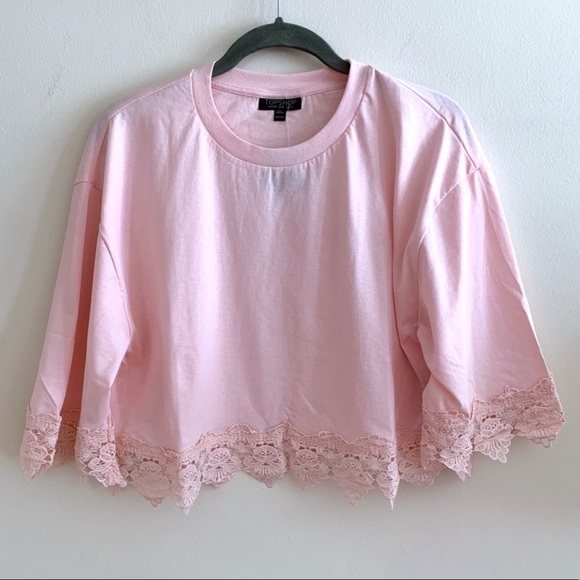 Top shop boxy lace trim top - Picture 2 of 5